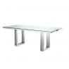 China Modern design stainless steel tempered glass top 8 peoples dinig table for home wedding factory