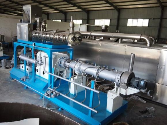 China 5000kgs/h Egypt  fish farm twin screw extruder fish feed processing machine for sale