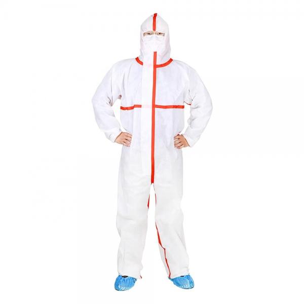 Quality Beekeeper SMS Type 5 6 White Coveralls Disposable With Hood Melt Tape for sale