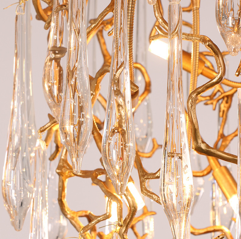 Crystal Living Room Lobby Chandeliers Modern Luxury Foyer Round Hanging ...