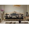China Luxury Classic Living room Sofa sets online direct sales price by Beech wood carfted and Import Italy Leather upholstery factory