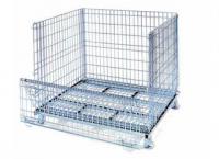 China welded metal mesh wire steel supermarket use storage container pallet cage factory