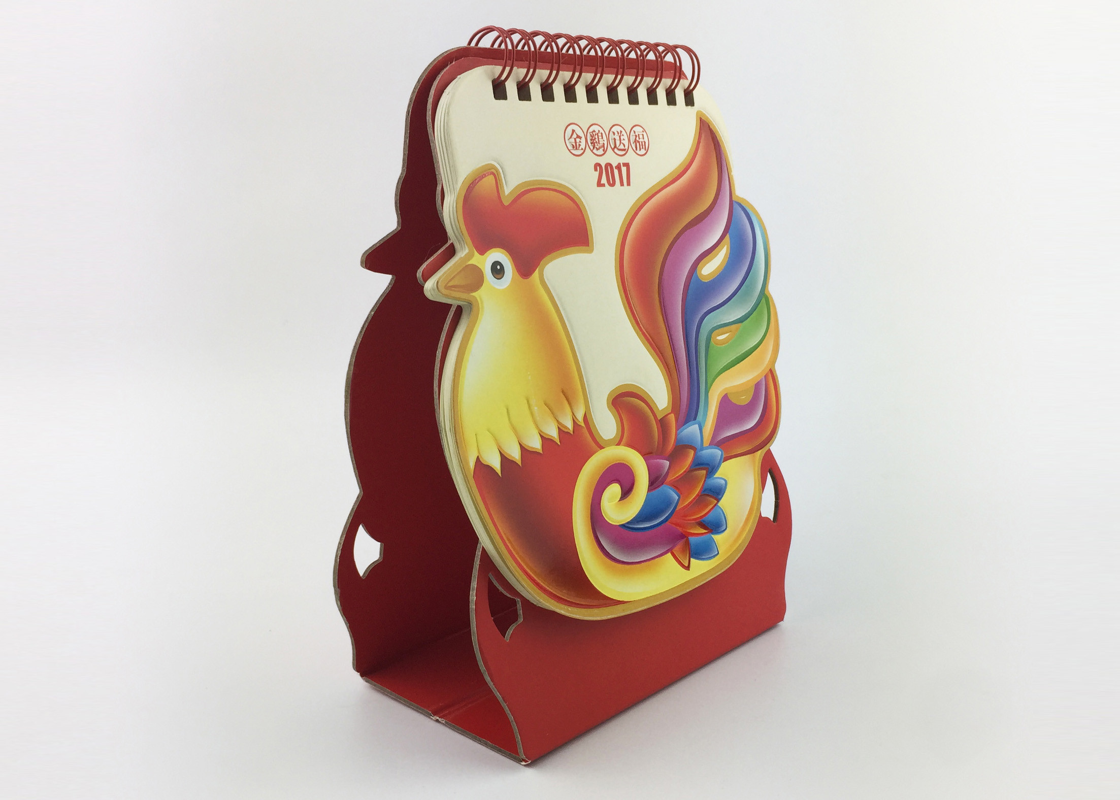 China 1250GSM Whole Year Office Desk Calendar Unique Shape With Spiral Binding factory