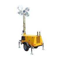 China Portable 4*400W Mobile Trailer Water Cooled Lighting Tower With Led Light Construction Light Tower factory