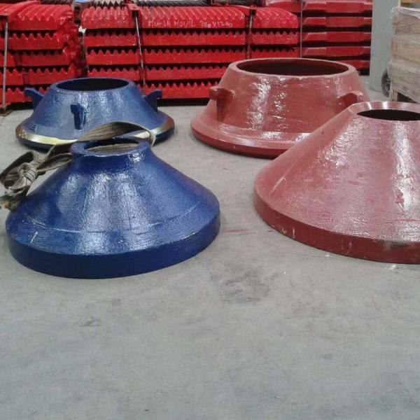 Quality Cone Crusher Bowl Liner And Mantler Blue Red High Manganese Casting for sale