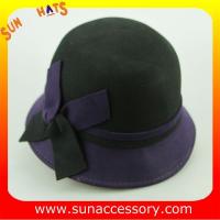 China 2044 ladies fashion hats wholesale ,100% Australia wool felt cloche hats factory