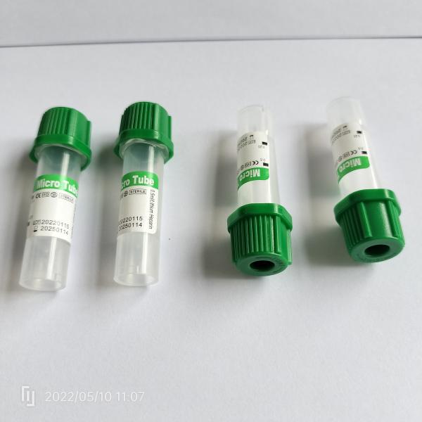 Quality Green Cap Peripheral Micro Blood Collection Tube 0.25ml-1ml For Pediatric for sale
