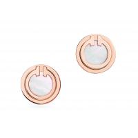 China 2.37g Rose Gold Mother Of Pearl Earrings , Mother Of Pearl Stud 9.65mm Size factory
