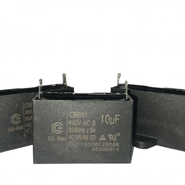Quality CBB61 450V 10mfd Air Conditioner Fan Capacitor  two qucik-connect teriminals S3 SH B-class for sale