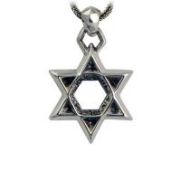China Sterling Silver Wheat Chain Men's Necklace with Silver Star of David Pendant(N6030804) factory
