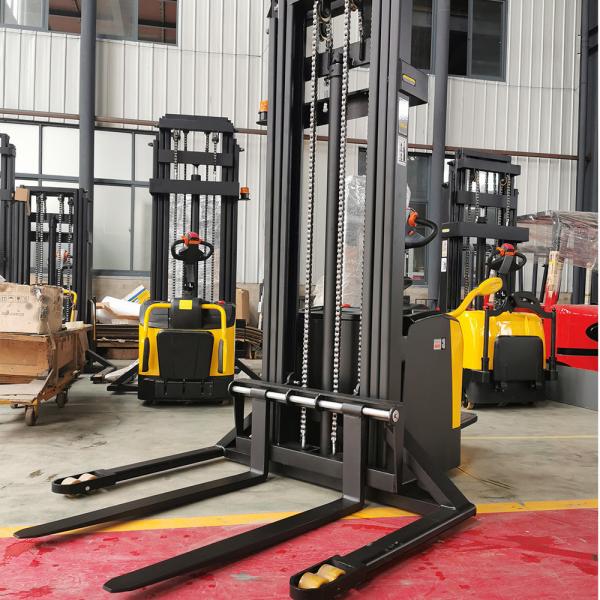 Quality MOS Control Standing 2T 4.5m Walk Behind Pallet Lift Stacker for sale