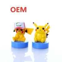 China OEM Custom Made Mini Stamper Toy Pikachu Figure Stamper Self-ink Stamp Plastic Mini Stamper factory