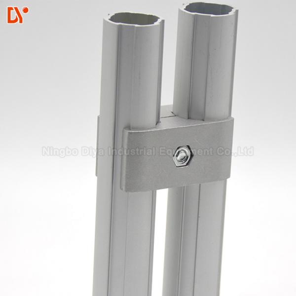 Quality OD28mm Lean Aluminum Pipe Connector Parallel Holder Sand Blasting for sale