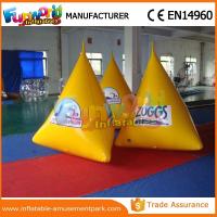 China Commercial Floating Inflatable Pyramid Water Buoy Yellow Inflatable Marker Buoy factory