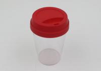 China Reusable Single Wall Clear Plastic Coffee Cups With Lids / Plastic Travel Coffee Mugs factory