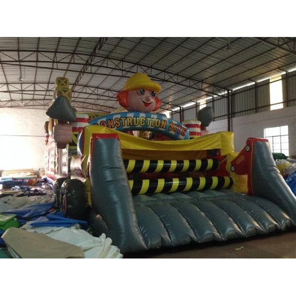 Quality New Inflatable Construction Themed Obstacle Course PVC Outdoor Games for sale