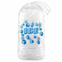Quality Reusable PE Clear 8lb 10lb 20lb Ice Storage Bag With Drawstring for sale
