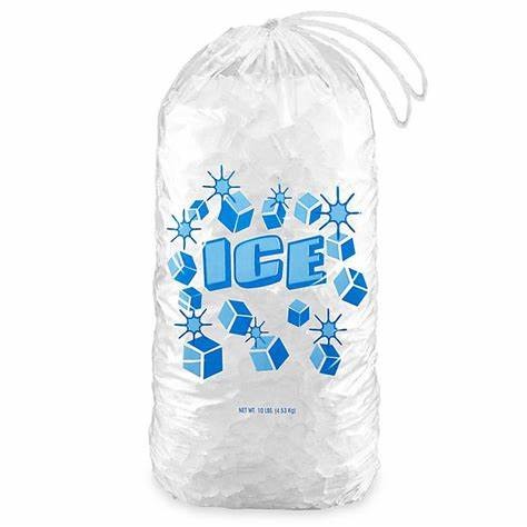 Quality Reusable PE Clear 8lb 10lb 20lb Ice Storage Bag With Drawstring for sale