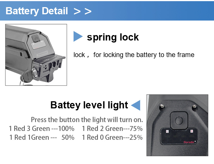 18650 Li-ion Downtube Dorado Electric Bicycle 48V 17.5ah 14.5ah Lithium Ion Battery