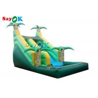 China Industrial Inflatable Water Slide Park Fire Proof Jungle Palm Tree Inflatable Pool Slide For Toddler for sale
