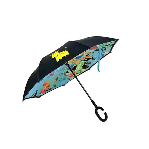 Quality Children Reverse Inverted Umbrella Cartoon Art Print Manual Open Control for sale