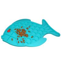 China Soft Silicone Pet Supplies Customized Fish Shape Dogs Licking Plates OEM / ODM for sale