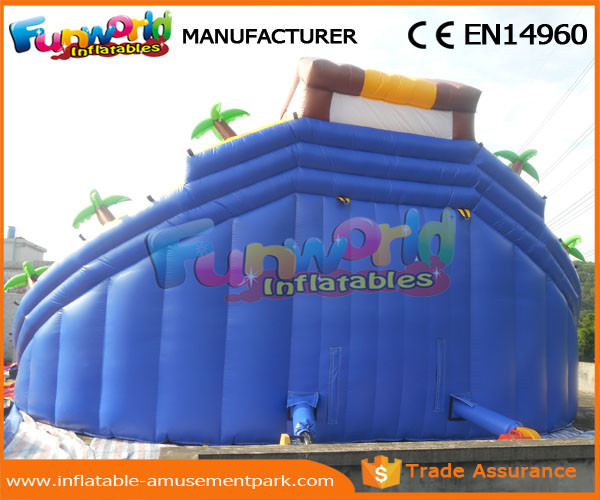 Quality 0.55 MM PVC Tarpaulin Mega Inflatable Slides With Pool For Water Park Party for sale
