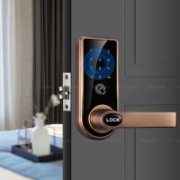 Quality Hotel Digital Smart Code Door Lock Zinc Alloy Password RFID Card Mechanical Key for sale