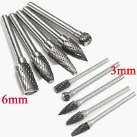 China 6.35mm Shank Dia Round Carbide File Die Grinder Bits Tungsten Carbide Rotary Burrs Set factory