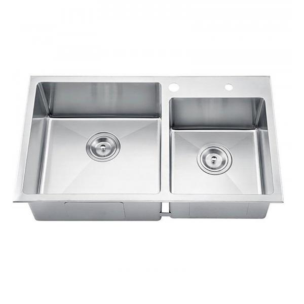 Quality Modern Stainless Steel Kitchen Sink Double Bowl 18 Gauge For Laundry Room OEM for sale