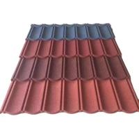 China Brick Red Bond Classic Stone Coated Aluzinc Galvalume Metal Roofing Tiles Heat Insulation Roof Tile 50 Years Warranty for sale
