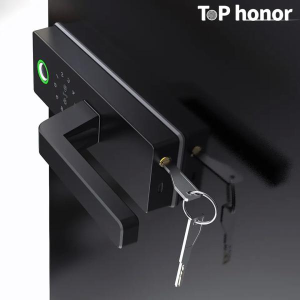 Quality Tuya Glass Door Lock High Security Smart Lock Biometric Digital Code Card Unlock for sale