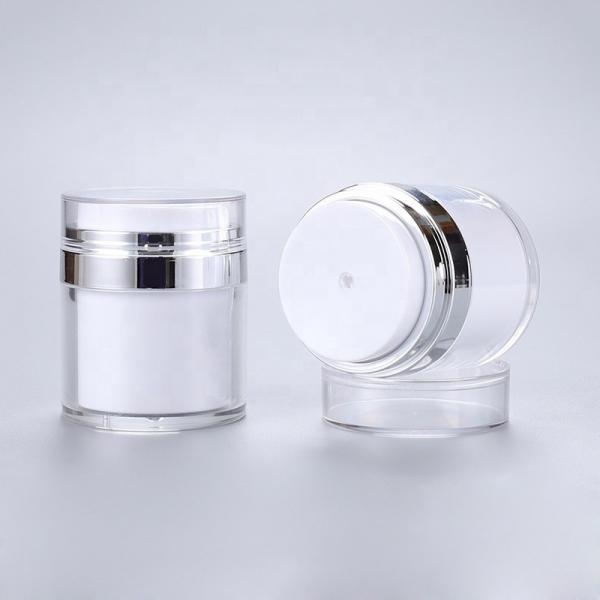Quality Acrylic Airless Pump Cream Jar , Cosmetic Container Jar 50ml 50g For Lotion for sale
