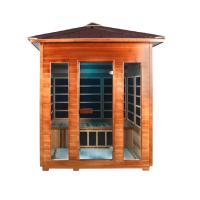 Quality Red Cedar Far Infrared Outdoor Dry Sauna Room Carbon Panel 4 Person Size for sale