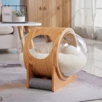 China Outdoor Semi Enclosed Space UFO Cat Bed Acrylic Glass Capsule Bedding factory