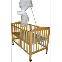 China Safety standard Wooden Sleigh Baby Cot Crib Bed with Mosquito Net factory
