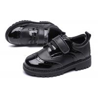 China Durable Black Leather Kids Shoes Flat Casual Kids School Uniform Shoes factory
