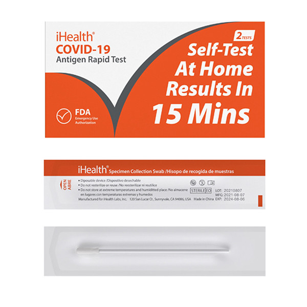 Quality IHealth 15 Minutes Clear 19 Rapid Test Rapid Home Test Kits FDA Dip Swab for sale