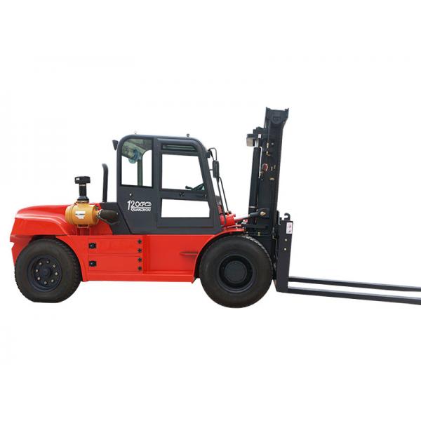 Quality Heavy Lift Diesel Forklift Truck With Cabin 12T 2000 - 6000mm Height for sale