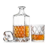 China 850ml House Glassware Glass Whiskey Decanter Set Classic Oxford Collection factory