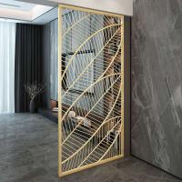 Quality Interior Decor Gold Room Divider Screen Laser Cut Privacy Panels for sale