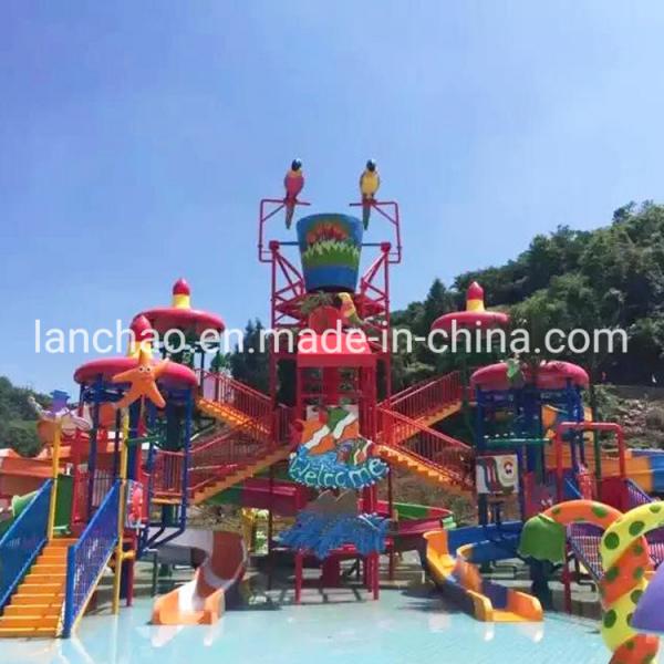 Quality Amazon Style Splash Water Playground  House Equipment With Spiral Slide for sale