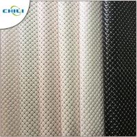 China Colorful Vegan Leather Fabric , Stretch Leather Fabric Glossy Resists Mold factory