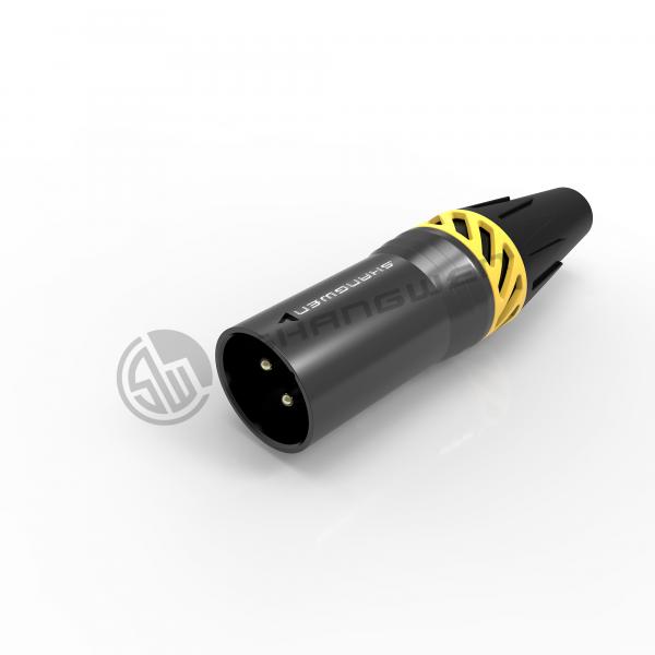 Quality Black Small Power XLR Connector Waterproof IP65 Connector 3 Pin Male Plug for sale