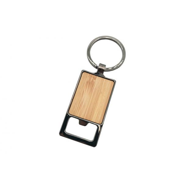 Quality Bamboo Metal Bottle Opener Multifunction Black Color With Zinc Alloy Keyring for sale