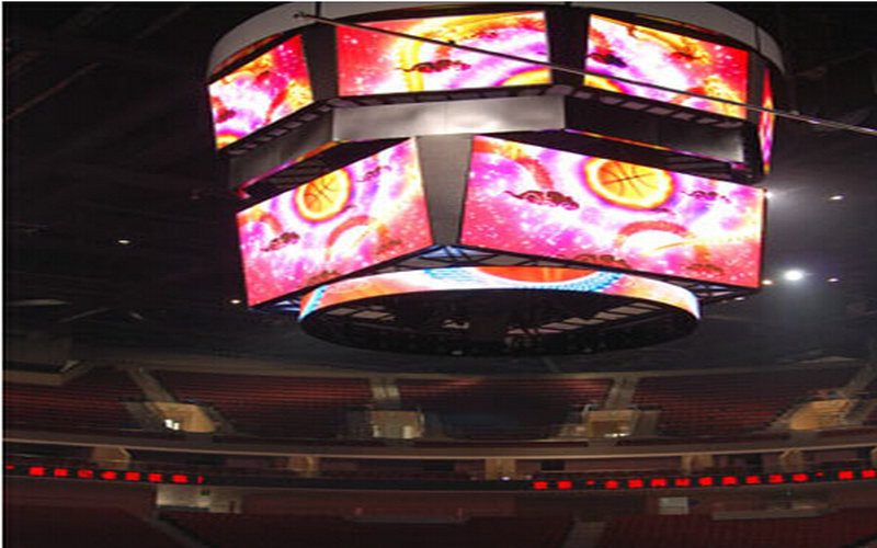 China Large High Resolution P5 Hanging LED Display Video 1R1G1B Pixel Composing for sale