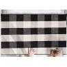 China 60*90 Cm Cotton And Linen Black And White Plaid Mat , Woven Outdoor Porch Mats factory