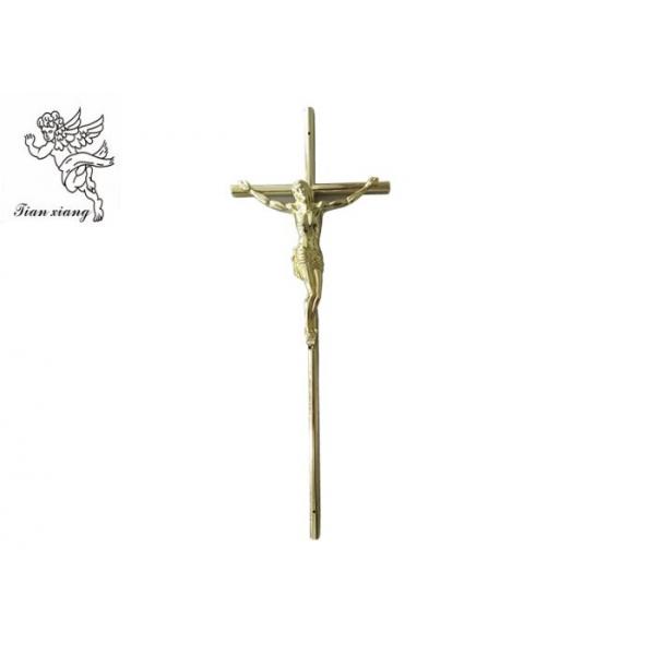 Quality Gold Jesus Casket Cross Size 37×13.7 Cm , Jesus 3 # Coffin Cross PP Material for sale