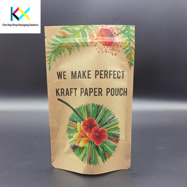 Quality Customization Compostable Coffee Pouches CTP Printing Biodegradable Zip Lock Pouches for sale
