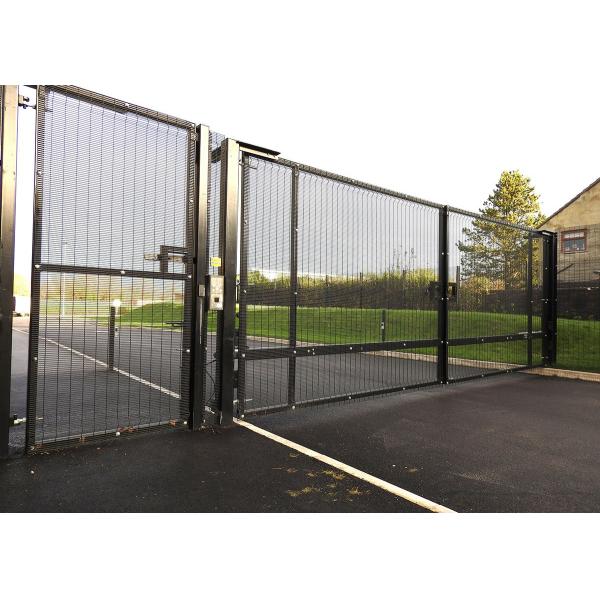 Quality HGMT Round Post 3D Mesh Metal Garden Fence Gate for sale